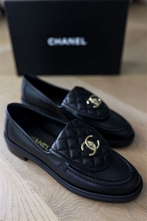 all black chanel shoes|authentic chanel loafers.